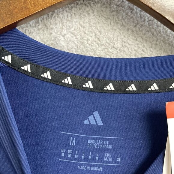 NEW Adidas Men's Size M Blue Regular Fit Active T-Shirt - Picture 4 of 7